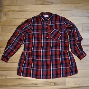 Wilfred Free Women's Size XS Red and Blue Plaid Casual Shirt